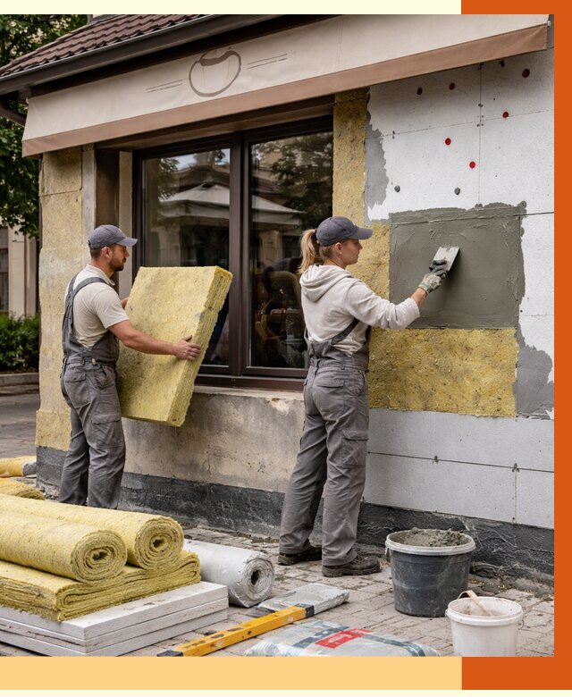 Утепление кафе в Северодвинске от 4251 руб/м2 — комплексно под ключ | ТепломастерСвр